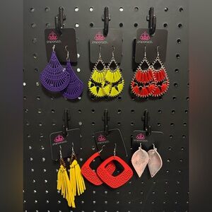 Paparazzi Women's Jewelry Set - Purple, Yellow, Red Earrings